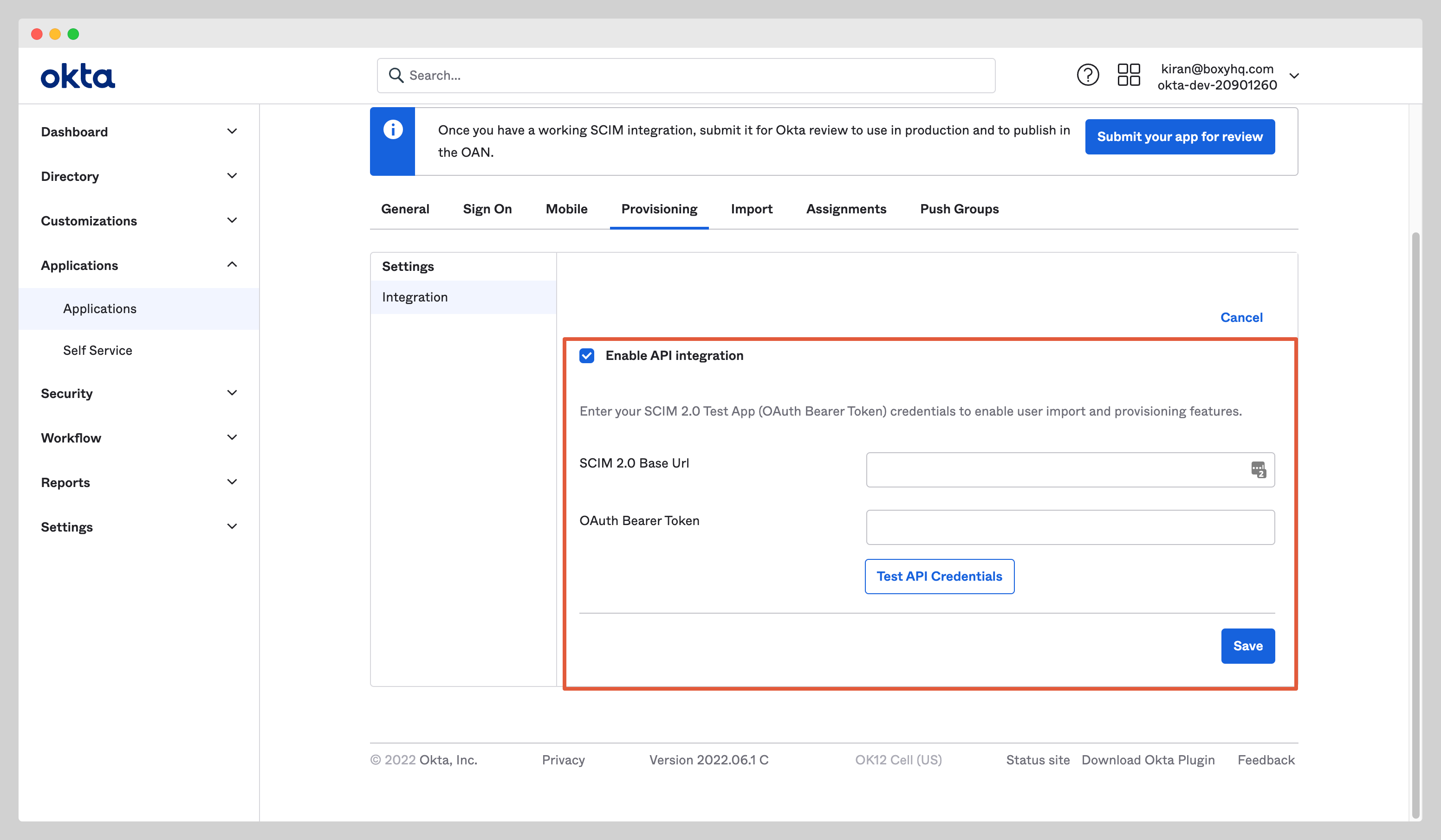 Okta SCIM Step 6